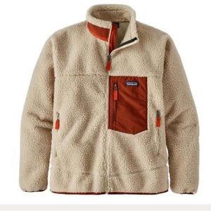 Patagonia Men's Classic Retro-X Fleece Jacket Size S  Natural/Barn Red